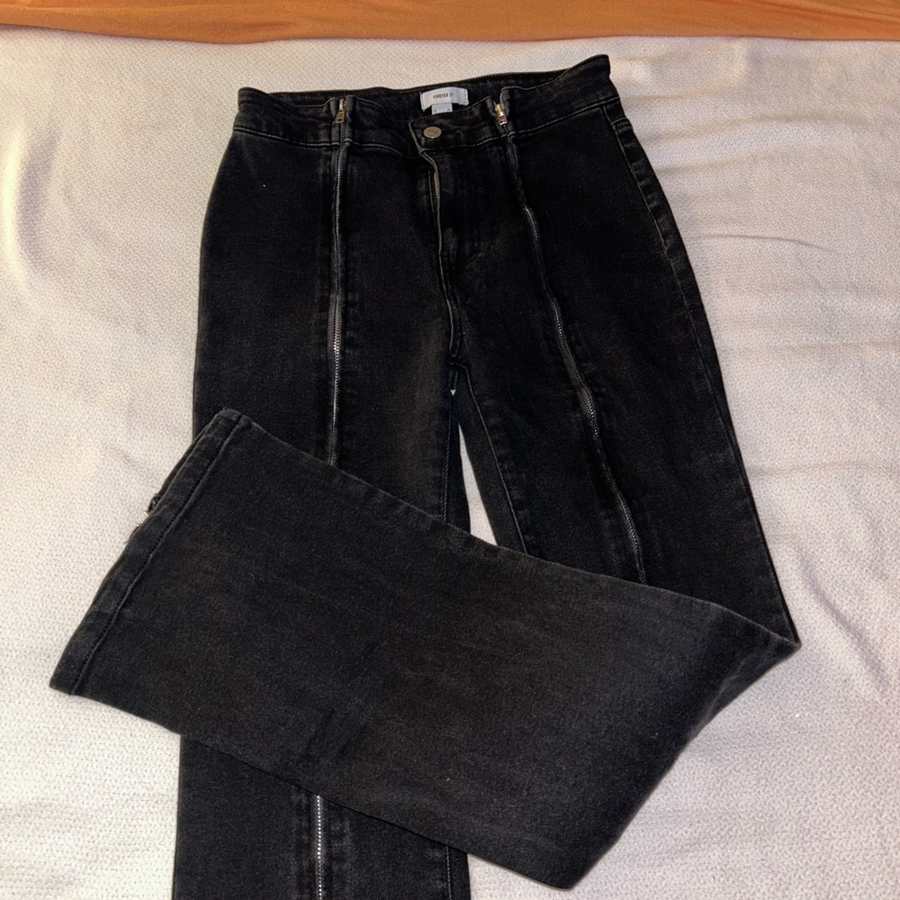 Forever 21 Black Flare Wide Leg Jeans
